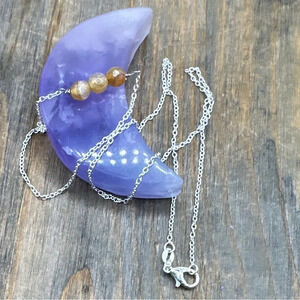 Dragon vein Agate balanc bar pendant sterling silver necklace/worry stone
